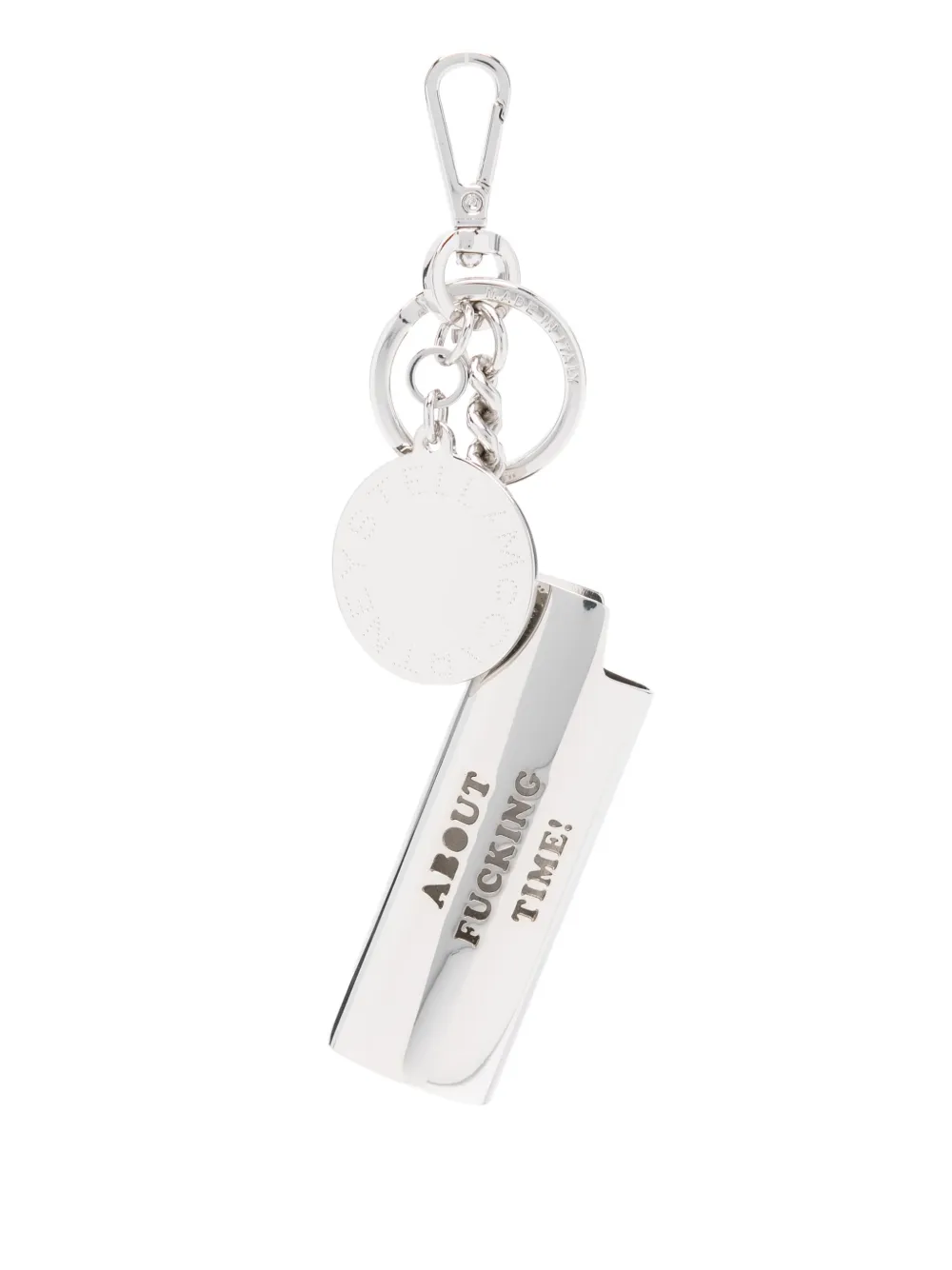 Stella McCartney porte-clés It's About Fucking Time | argent | Image 1