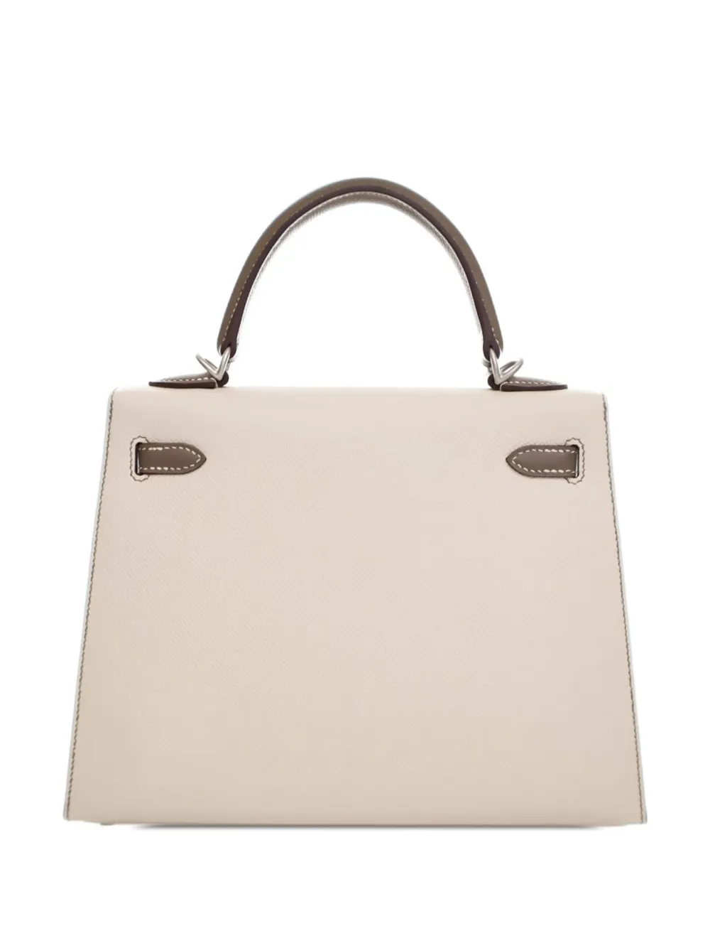 Pre-owned Hermes 2021 Special Order Bicolor Epsom Kelly Ii Sellier 25 Satchel In Brown