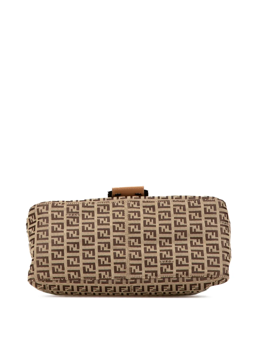 Pre-owned Fendi 2010-2024 Zucchino Canvas Mamma Forever Shoulder Bag In Brown