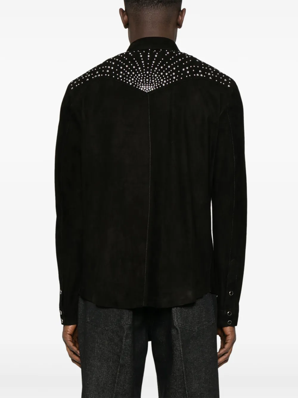 Salvatore Santoro Leren shirtjack Zwart