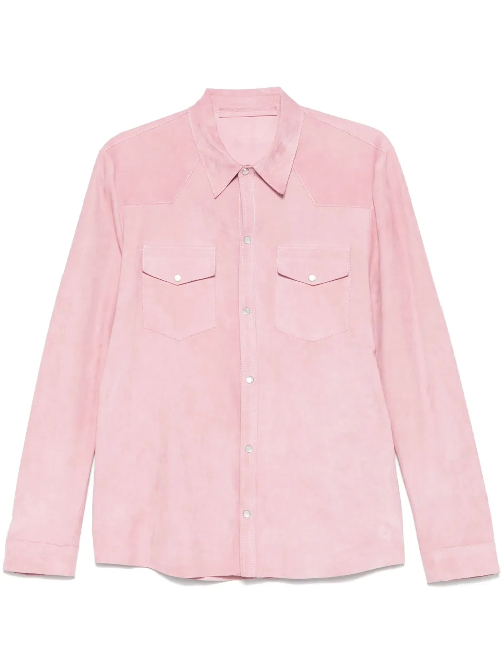 Salvatore Santoro Leren shirtjack Roze