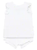 Il Gufo floral-embroidered shorts set - White