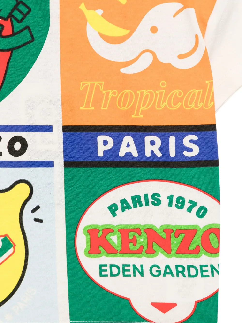 Kenzo Kids T-shirt met grafische print Geel