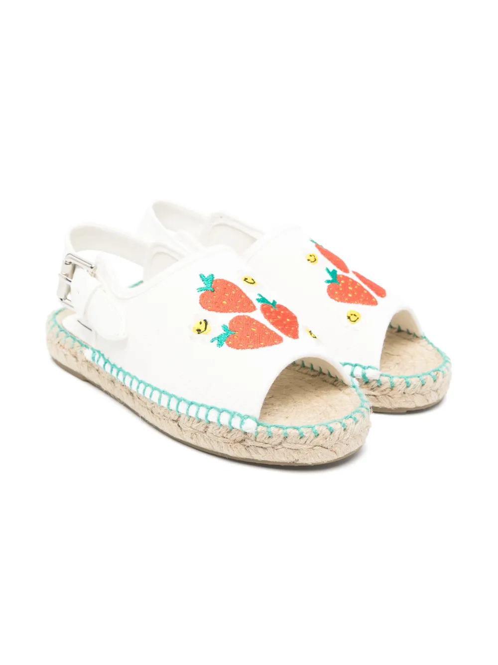 Stella McCartney strawberries-embroidered espadrilles White