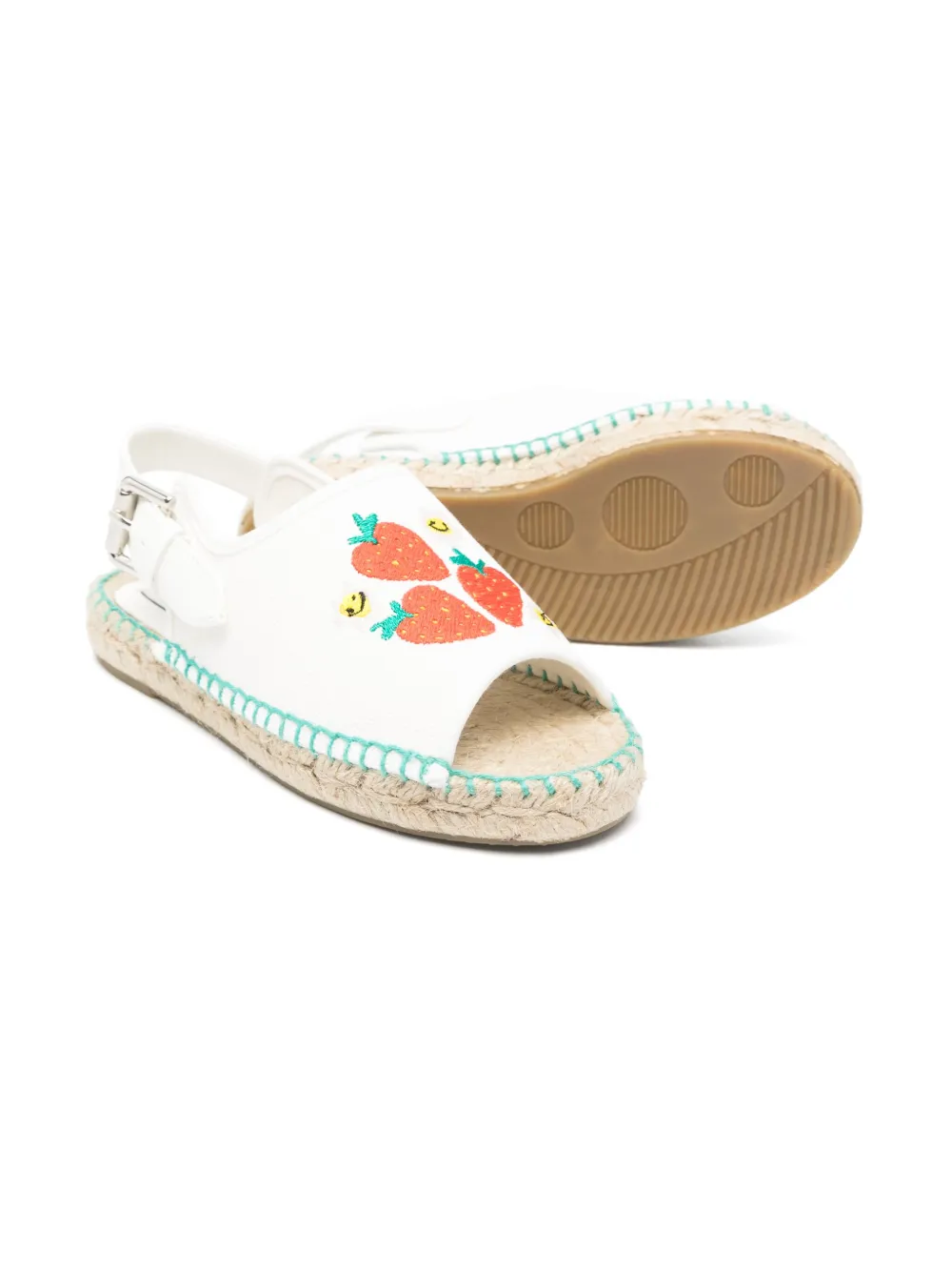 Stella McCartney strawberries-embroidered espadrilles White