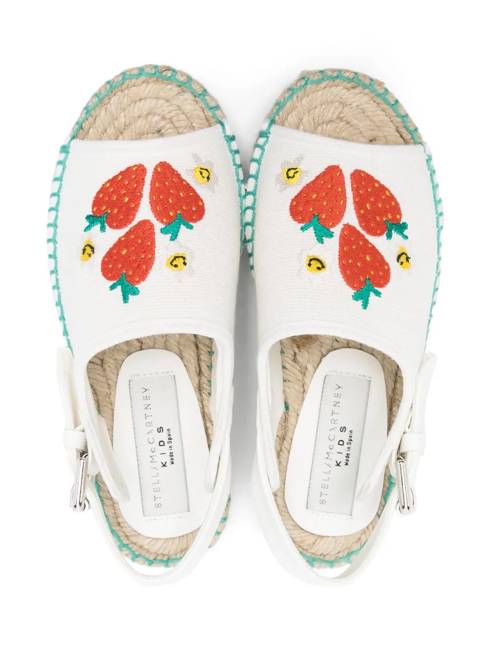 Stella McCartney strawberries-embroidered espadrilles White