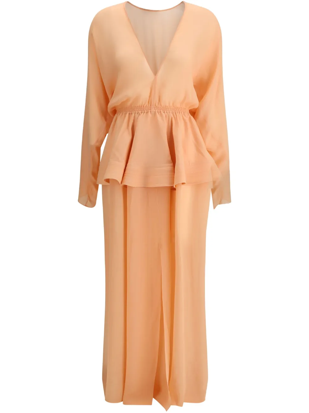 Alaïa peplum-detail maxi dress | Orange | Image 1