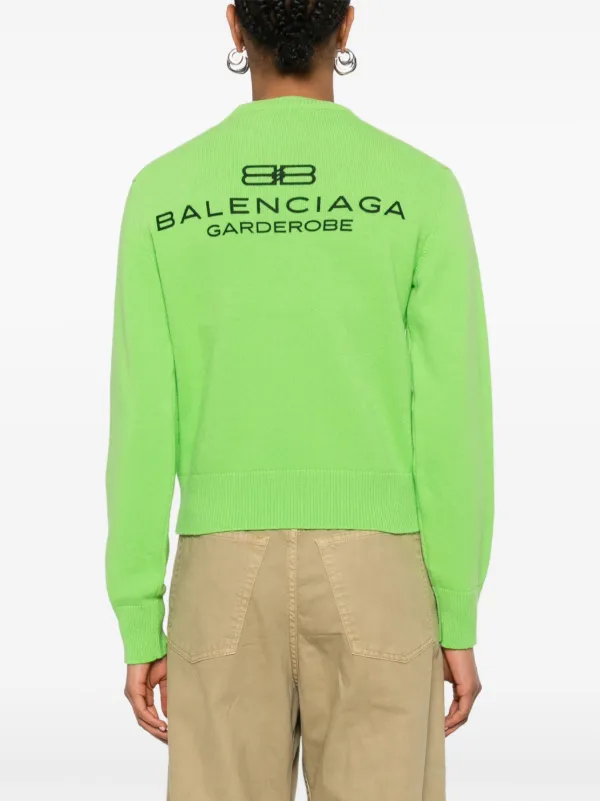 Balenciaga logo-embroiderde Sweater | Green | FARFETCH