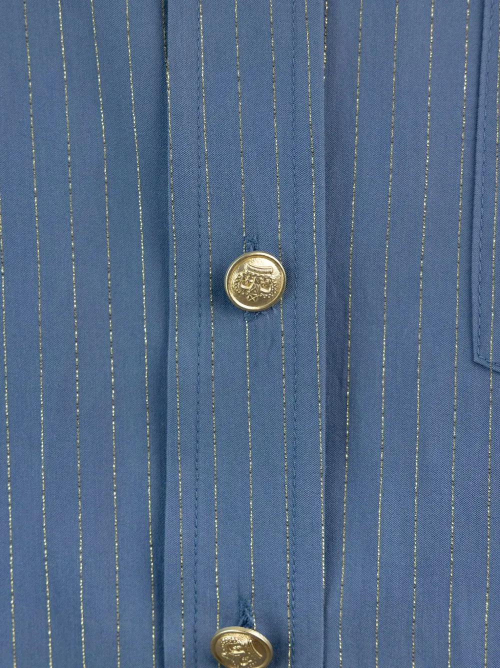 A Paper Kid Camicia Con Bottoni A Contrasto Blu In Blau