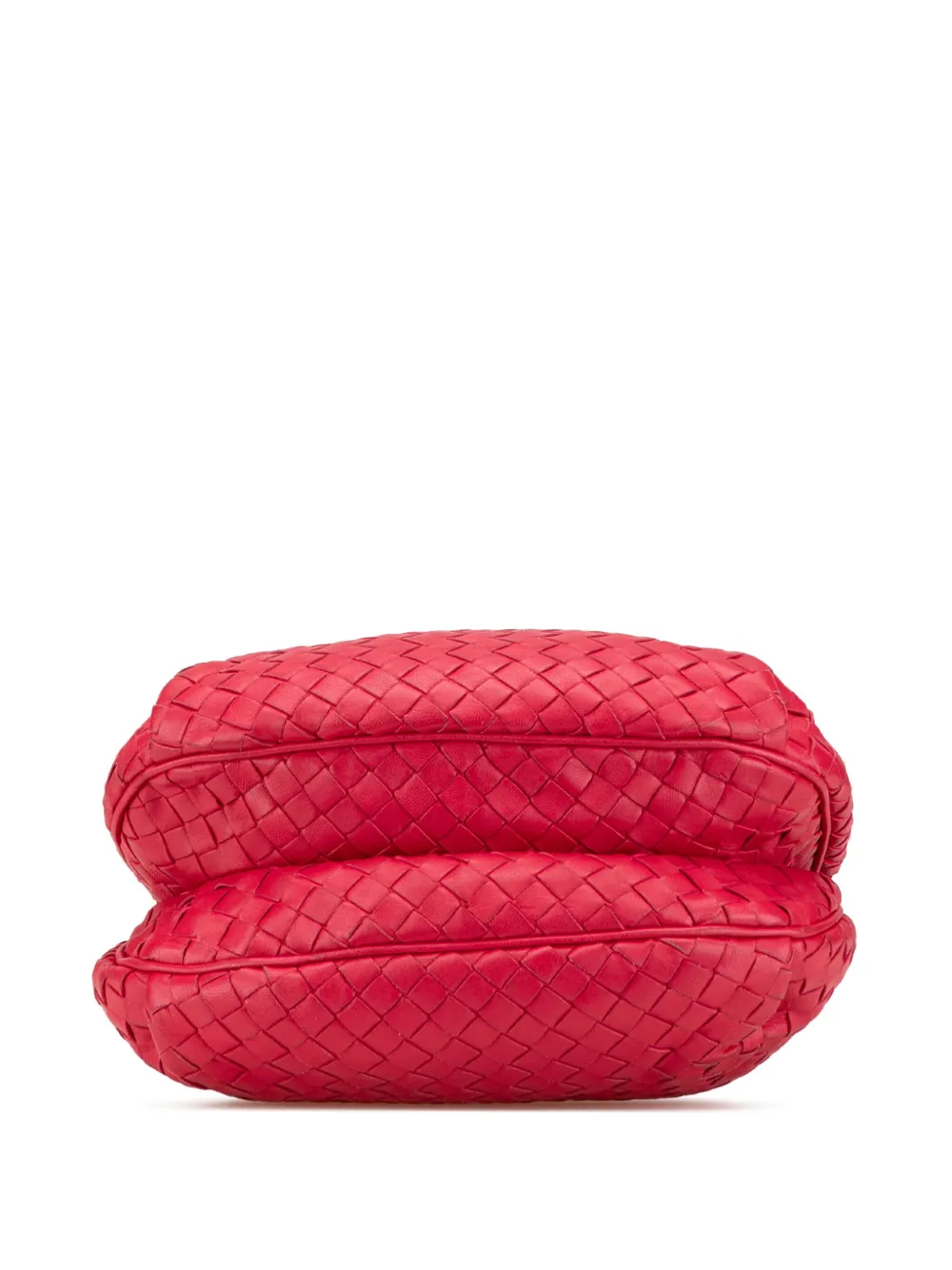 Pre-owned Bottega Veneta 2010 Nappa Intrecciato Crossbody Bag In Red
