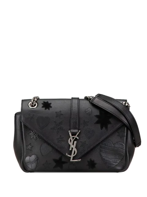 Saint Laurent Pre-Owned bolsa crossbody Medium Monogram Heart Patchwork Chain Wallet 2010-2024