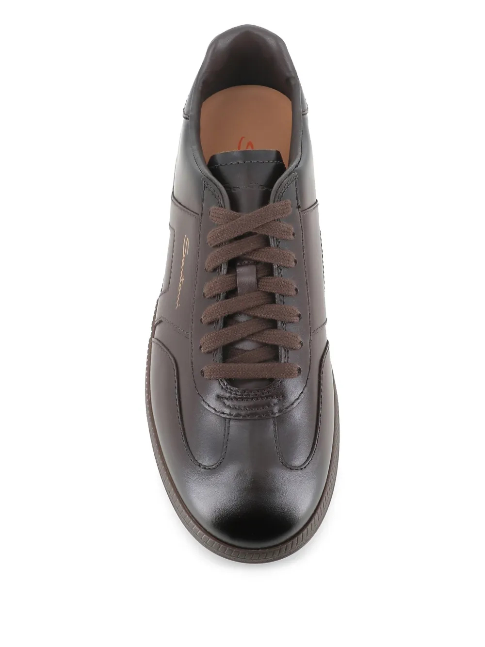 Santoni Leren sneakers Bruin