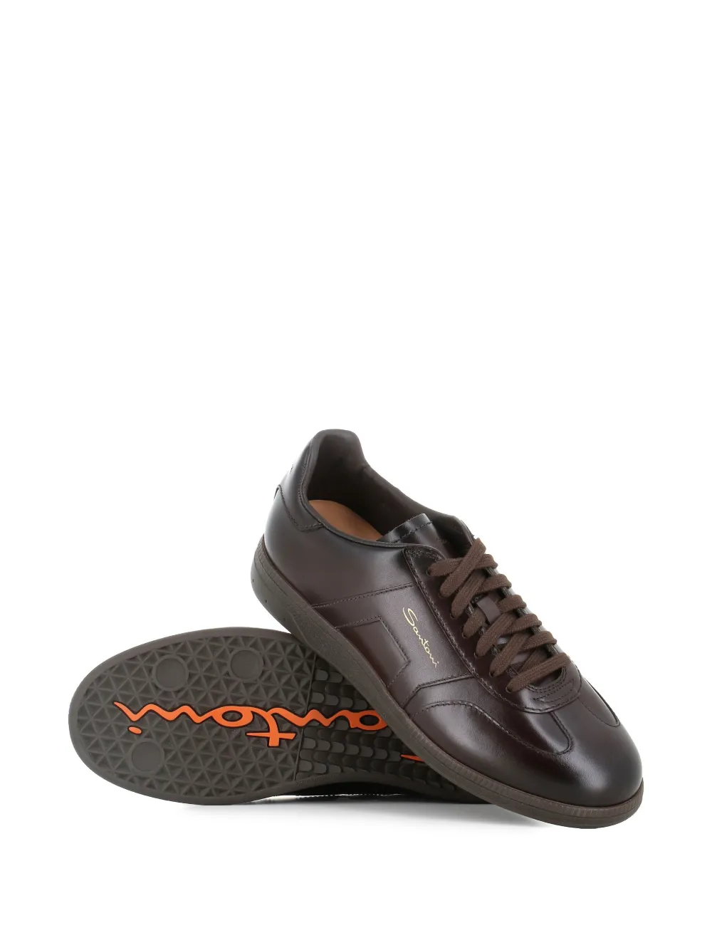 Santoni Leren sneakers Bruin