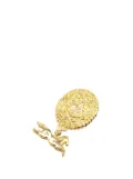 CHANEL Pre-Owned 1970-1980 Gold Plated CC Horsetop Brooch costume brooch