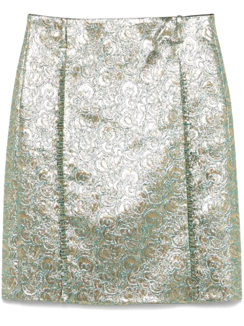 Nº21 metallic-flower-print midi skirt
