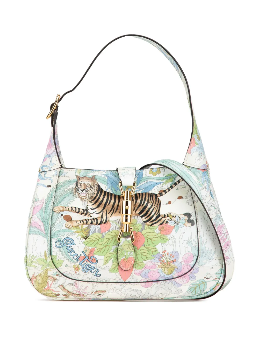 Gucci Pre-Owned 2016-2025 スモール レザー タイガー ジャッキー 1961 ショルダーバッグ - ホワイト Gucci Pre-Owned 2016-2025 スモール レザー タイガー ジャッキー 1961 ショルダーバッグ - ホワイト
