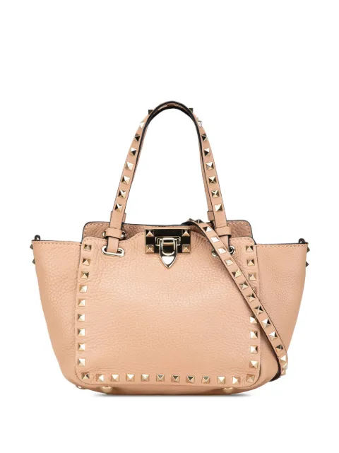 Valentino Garavani Pre-Owned 2010-2024 Mini Grainy Calfskin Rockstud satchel