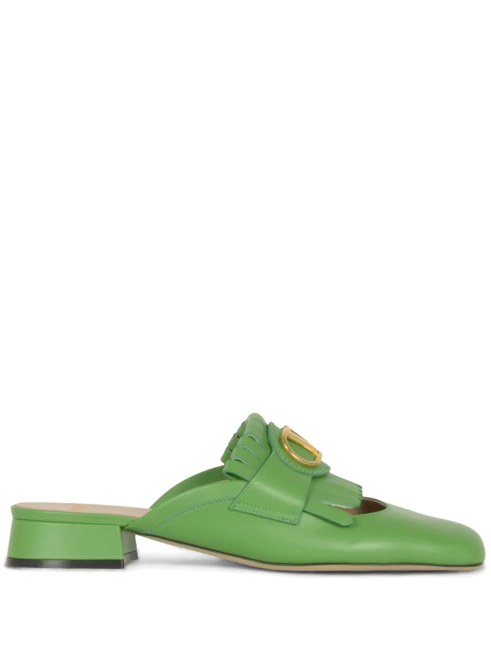 Valentino Garavani VLogo leather mules Green