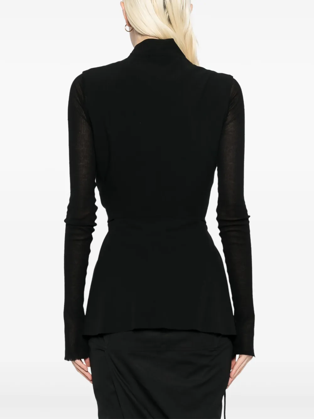 Rick Owens Strutter Wool Wrap Top In Black