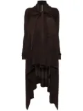 Rick Owens tied long wrap coat - Brown