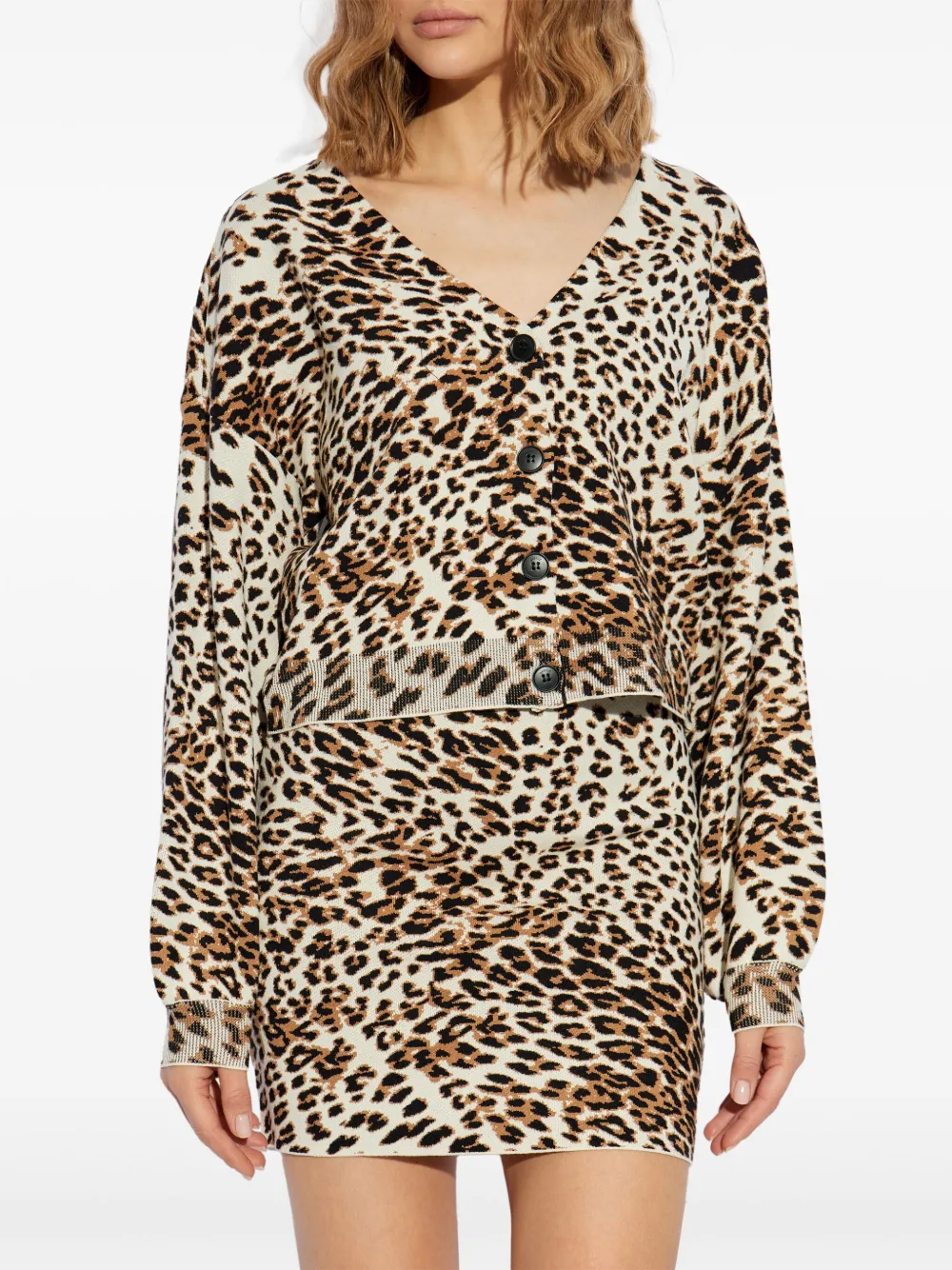 Gestuz leopard print cardigan - Bruin