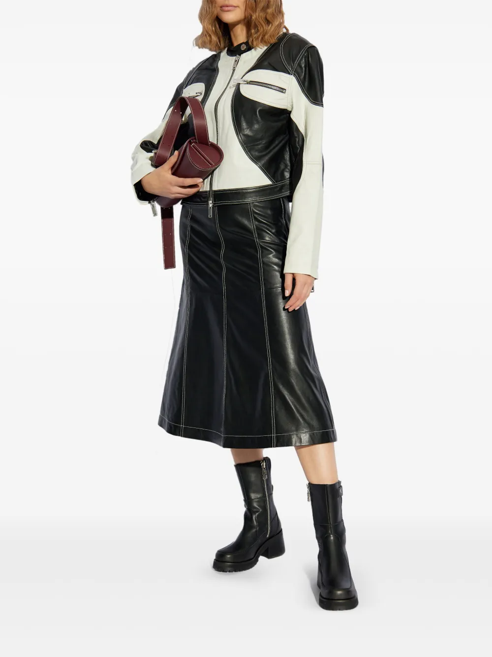 Gestuz leather skirt - Zwart