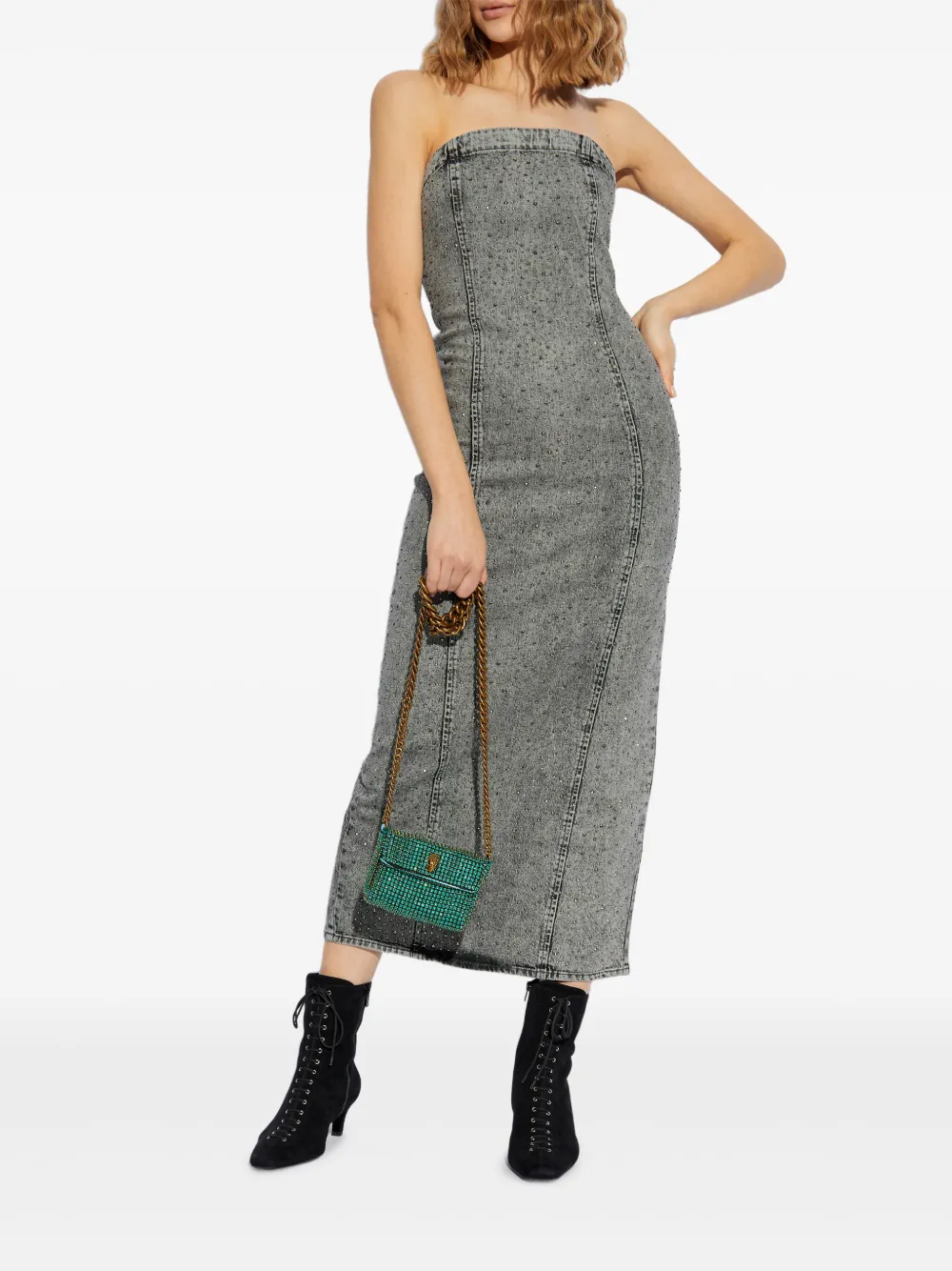 Gestuz denim midi dress - Grijs