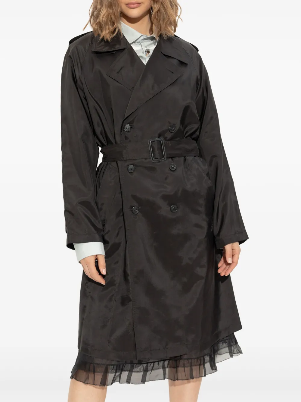 MM6 Maison Margiela belted trenchcoat - Zwart