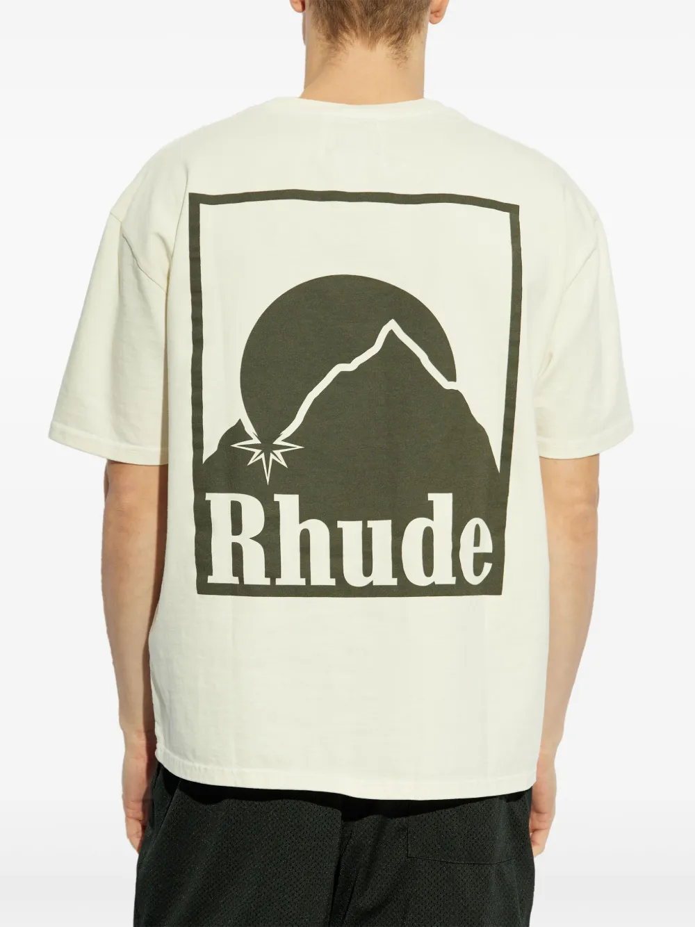 RHUDE T-shirt met logoprint Beige