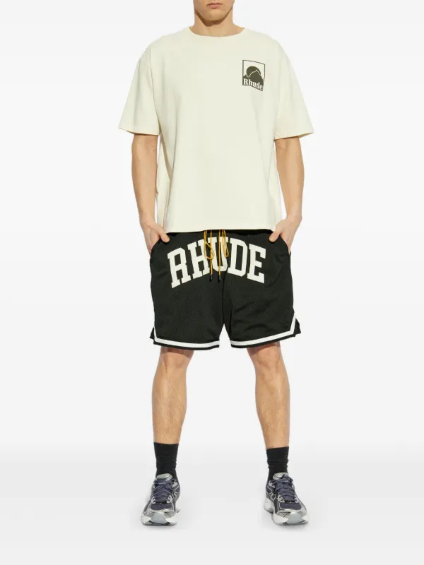RHUDE logo-print T-shirt | Neutrals | FARFETCH