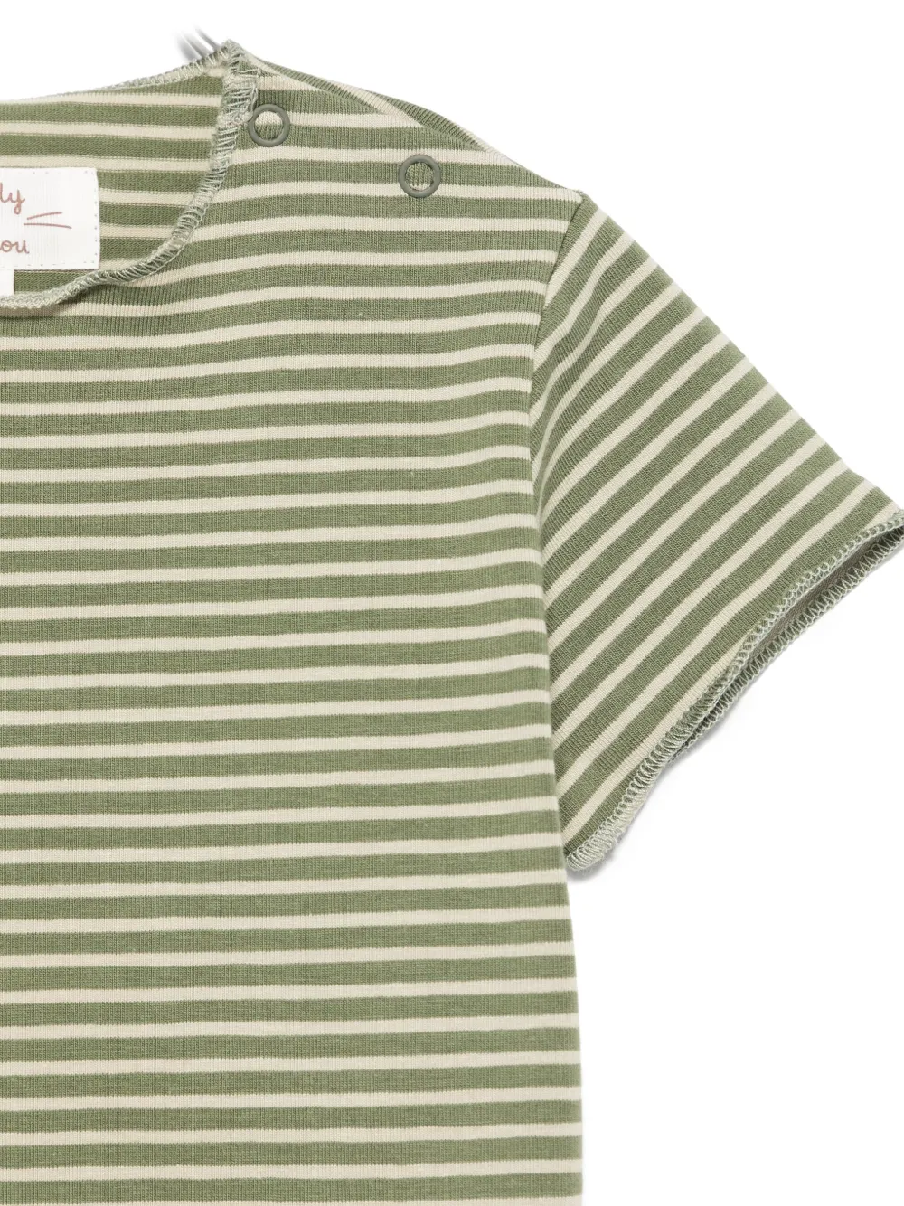 TEDDY & MINOU Gestreepte T-shirt en shorts Groen