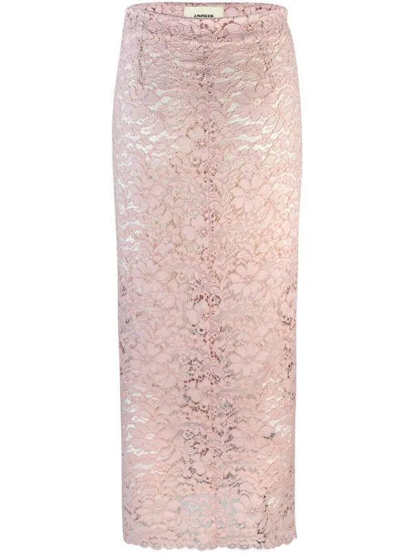 【U LAN】Pepper lace slit skirt pants Women's Gothic Jacquard Side Slit Lace-Up Long Skirt – Punk