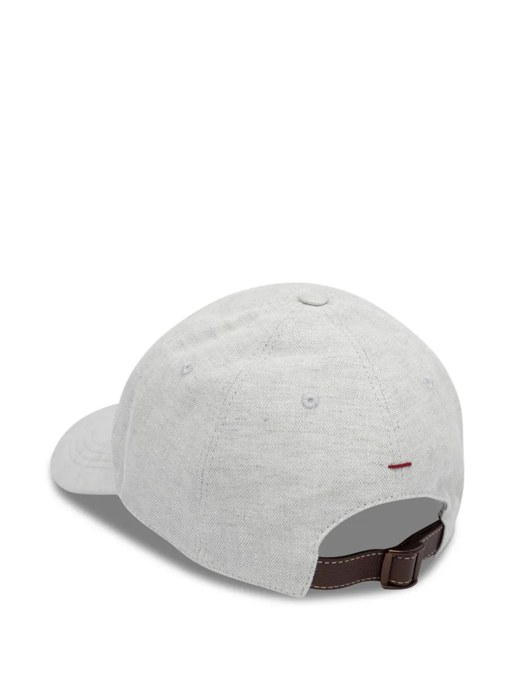 Brunello Cucinelli Linen-wool-silk Embroidered Baseball Cap In Grey