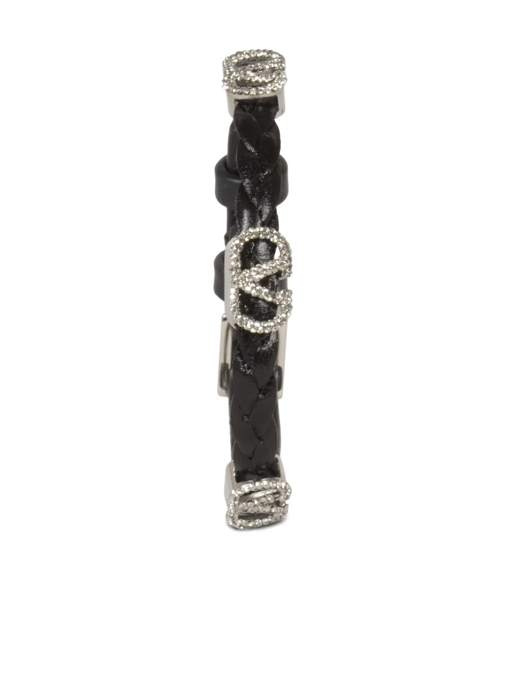 Valentino Garavani VLogo leren armband - Zilver