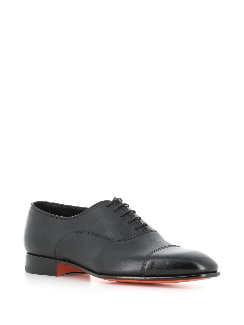 Santoni Leren Oxford schoenen Zwart