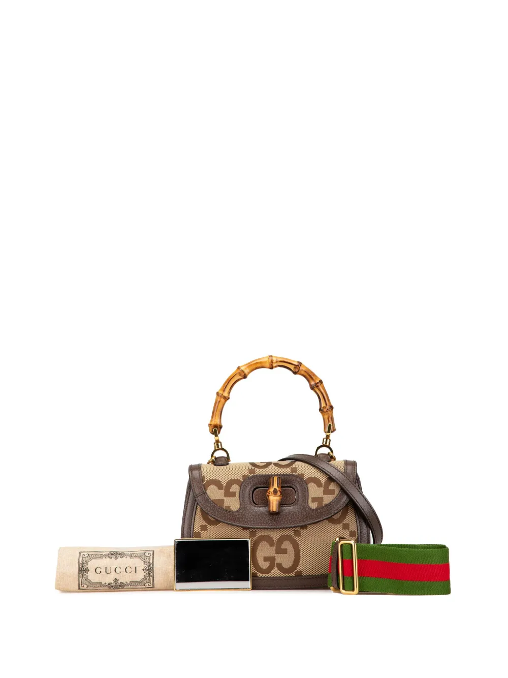 Gucci Pre-Owned 2016-2024 スモール ジャンボ GGキャンバス バンブー  
