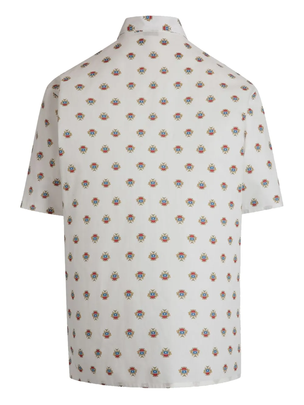 Bally Bowlingshirt met all-over  Crest-print - Wit