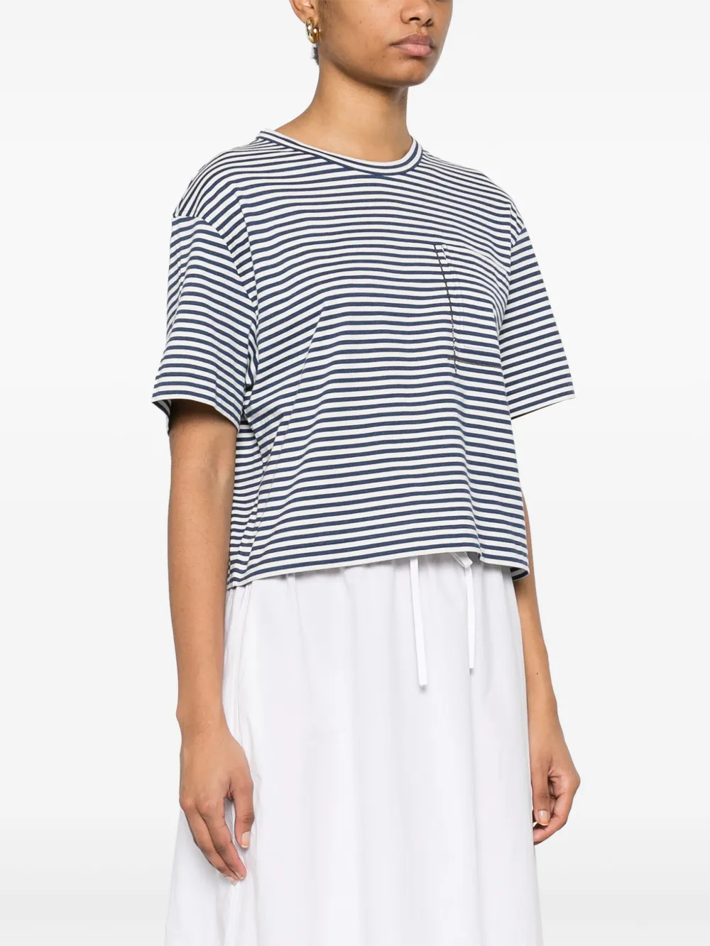 Brunello Cucinelli Gestreept T-shirt Wit