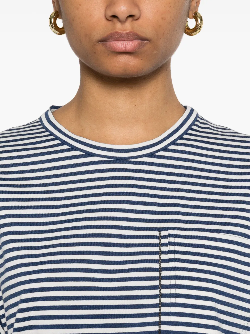 Brunello Cucinelli Gestreept T-shirt Wit