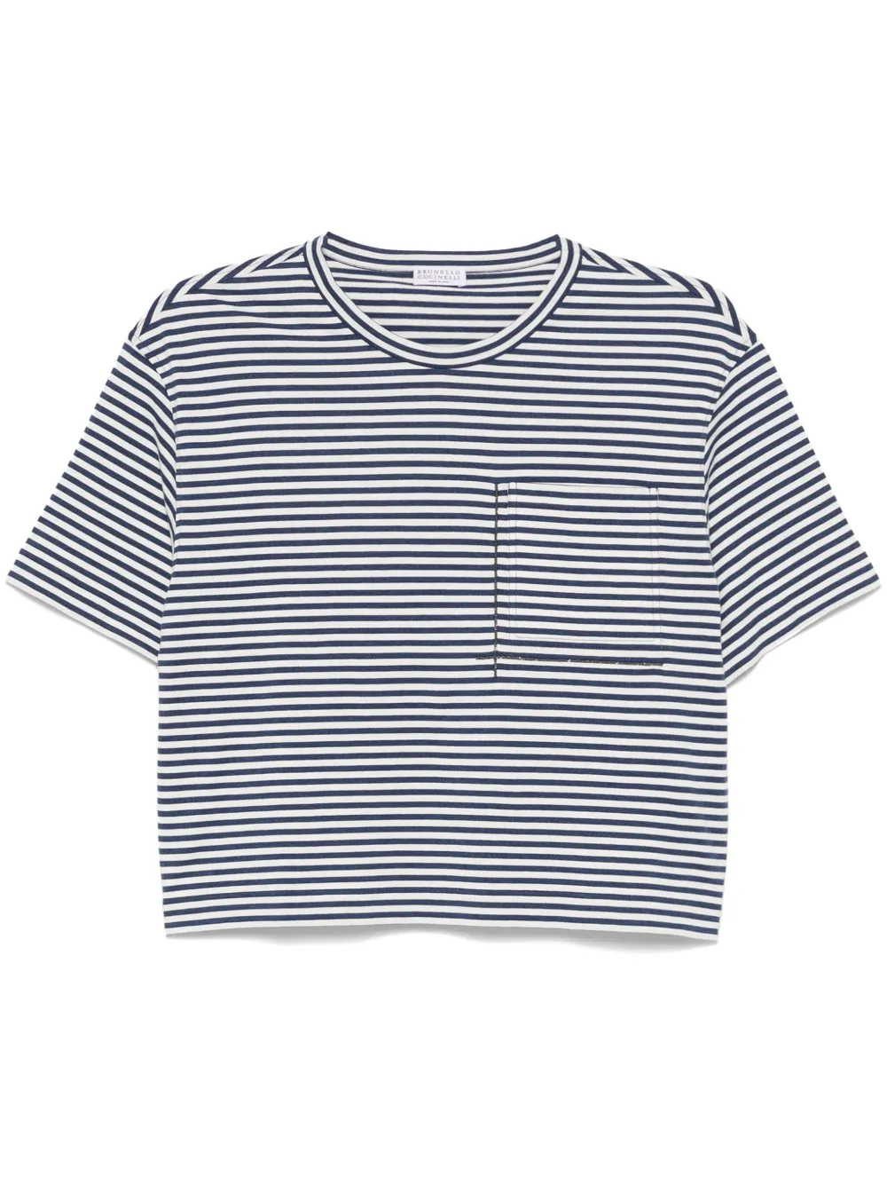 Brunello Cucinelli playera con motivo de rayas | blanco | Image 1