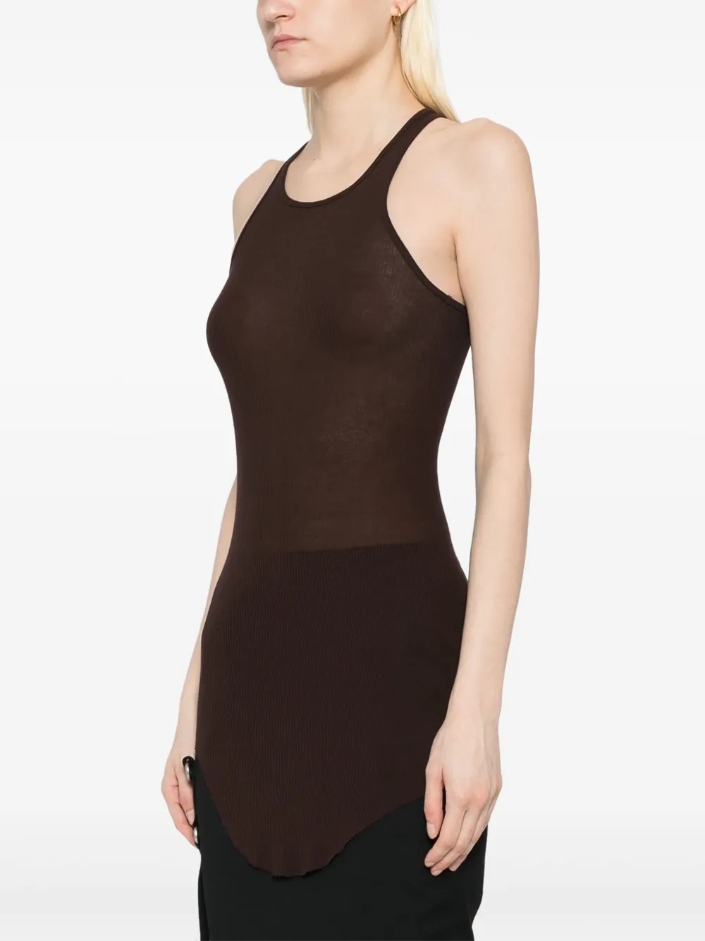 Rick Owens Geribbelde tanktop Beige
