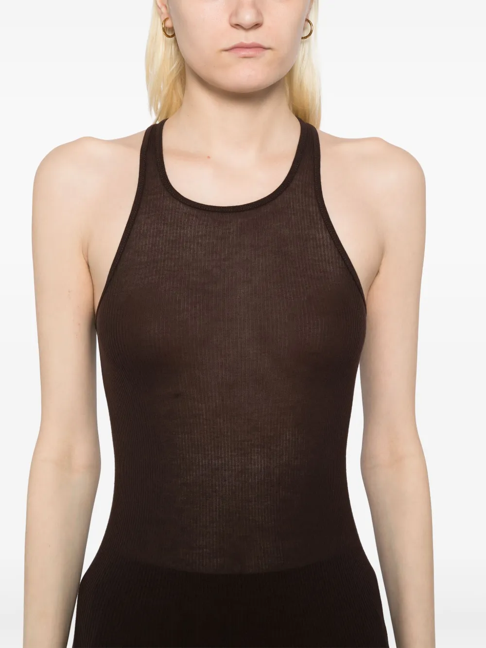 Rick Owens Geribbelde tanktop Beige