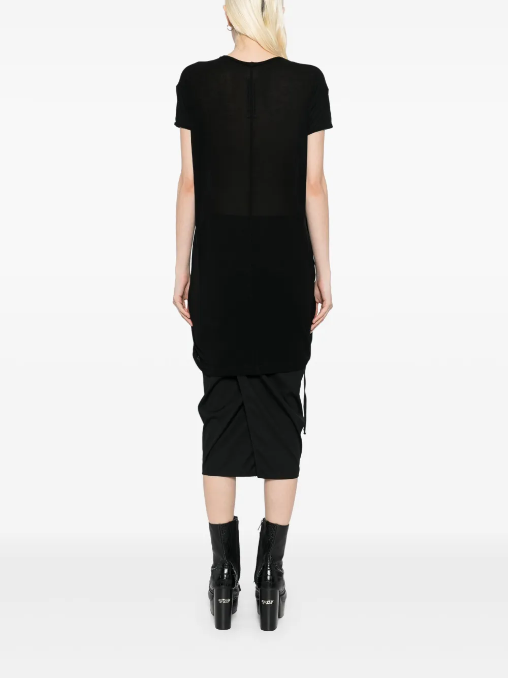 Rick Owens Hiked T-shirt Zwart
