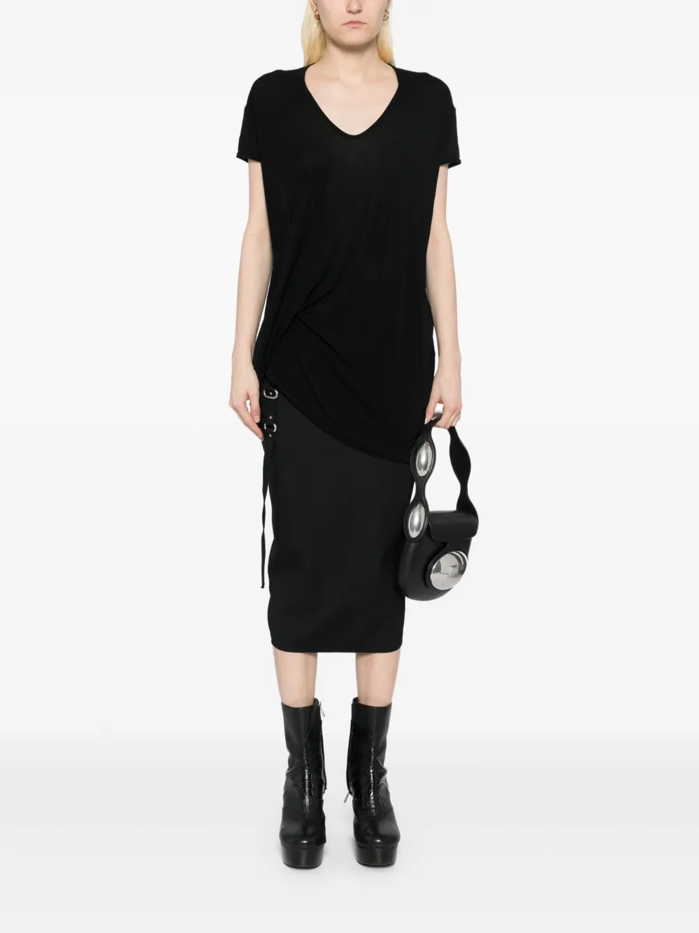 Rick Owens Hiked T-shirt - Zwart