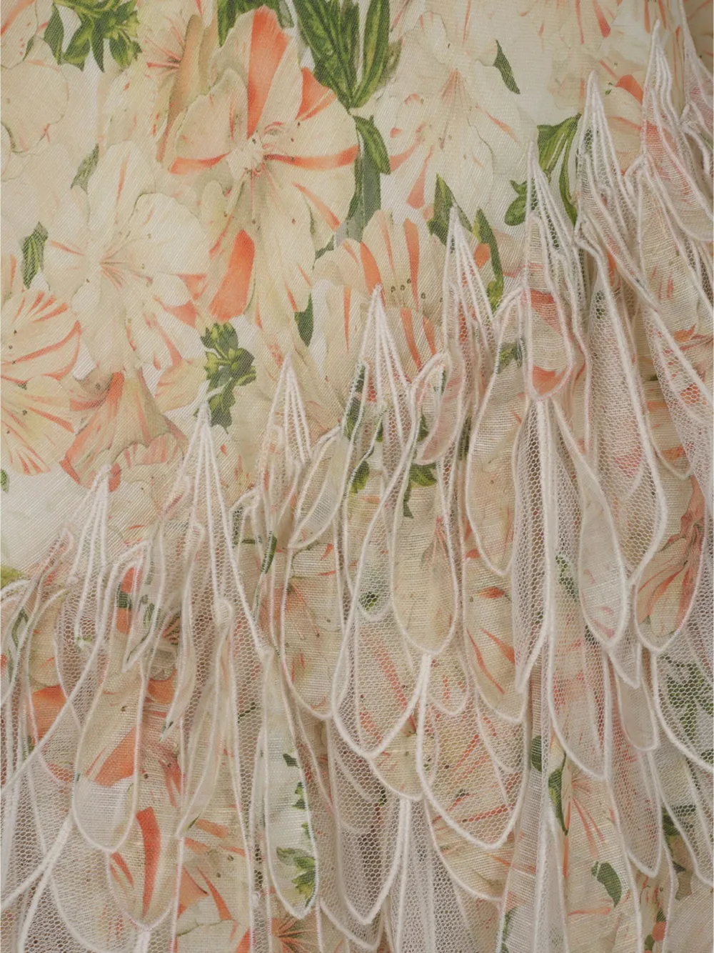 Zimmermann Natura Feathered Dress In Neutrals