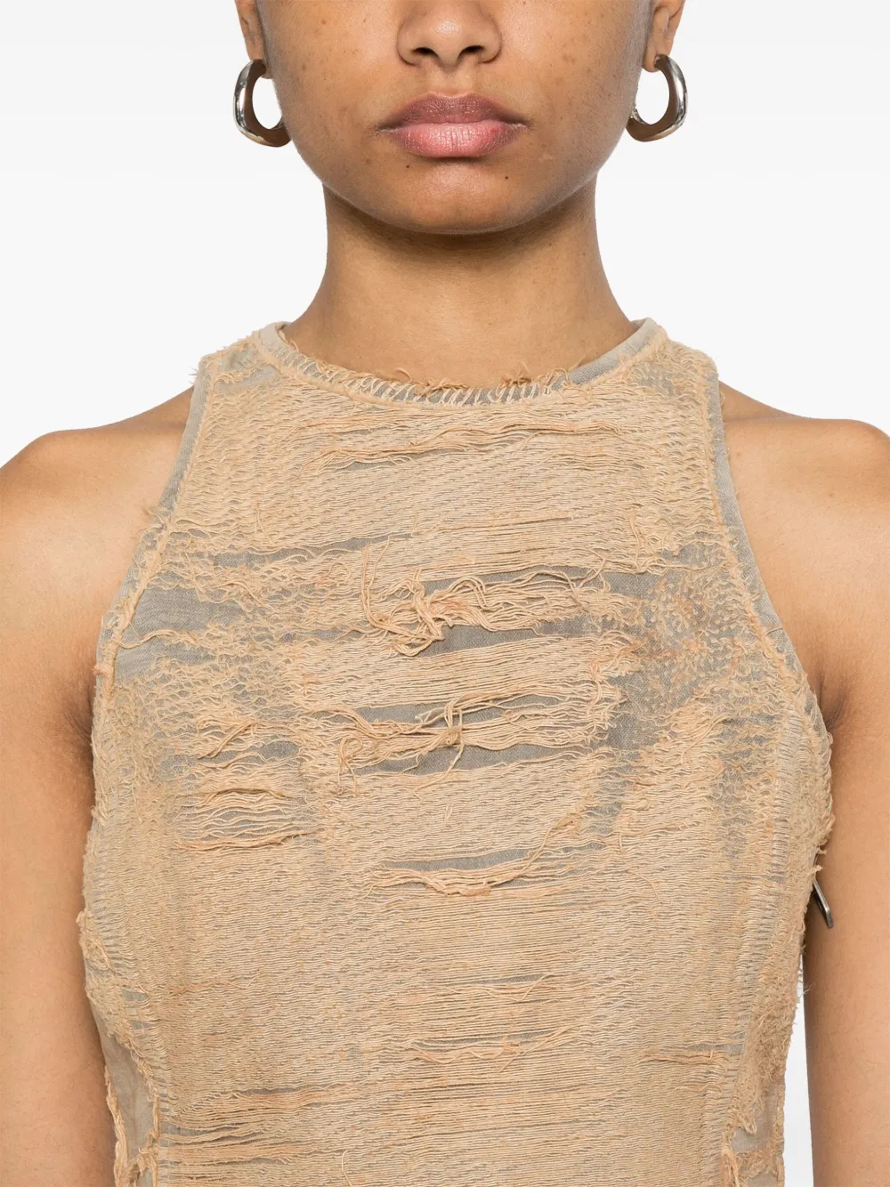 Diesel De Astro Fsg Cotton Top Destroyed Effect In Neutrals