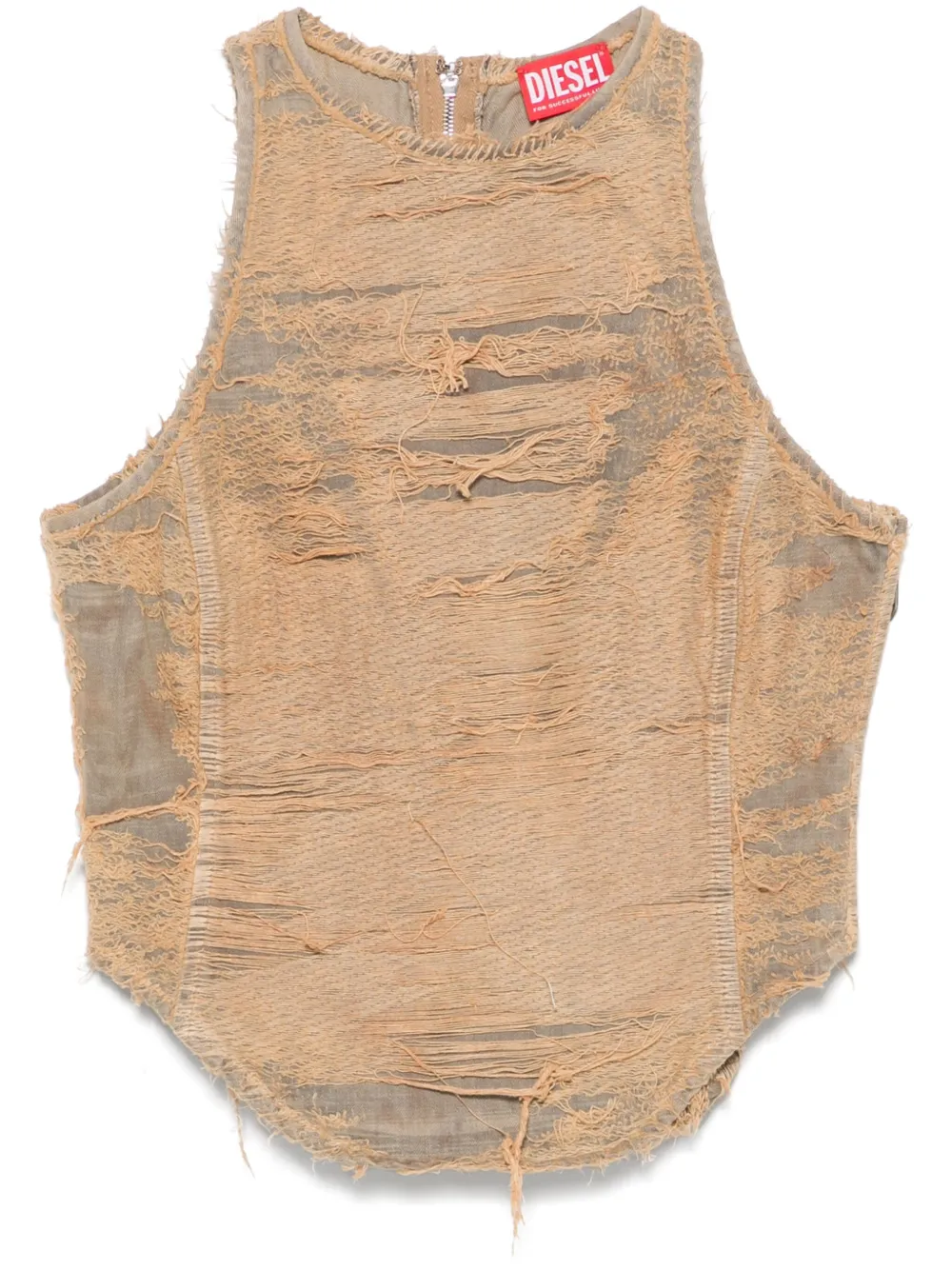 Diesel De Astro Fsg Cotton Top Destroyed Effect In Neutrals
