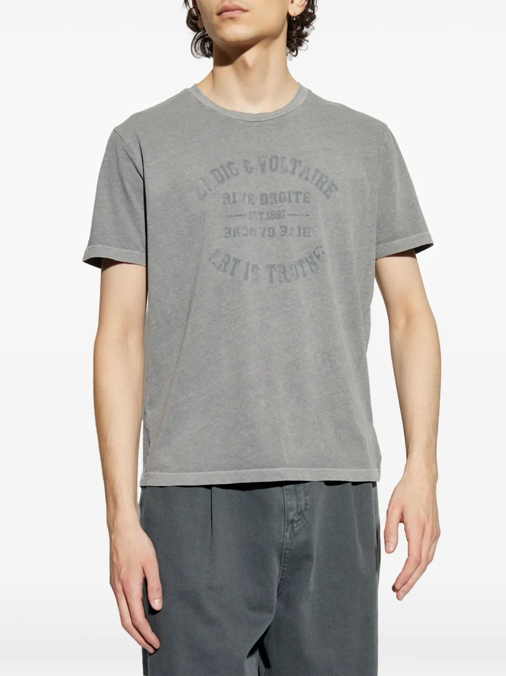 Zadig&Voltaire T-shirt met logoprint Grijs