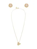 Coach floral-motif earrings + necklace - Gold