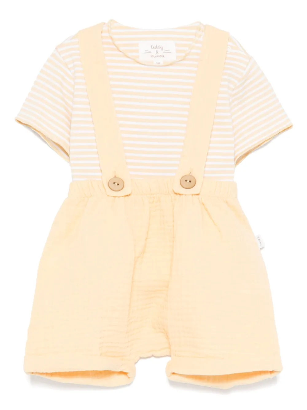 TEDDY & MINOU striped T-shirt and shorts set | Yellow | Image 1